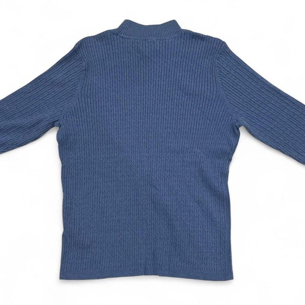 Kim Rogers Sweater Womens Small Blue Pullover Collared Cable Size XL